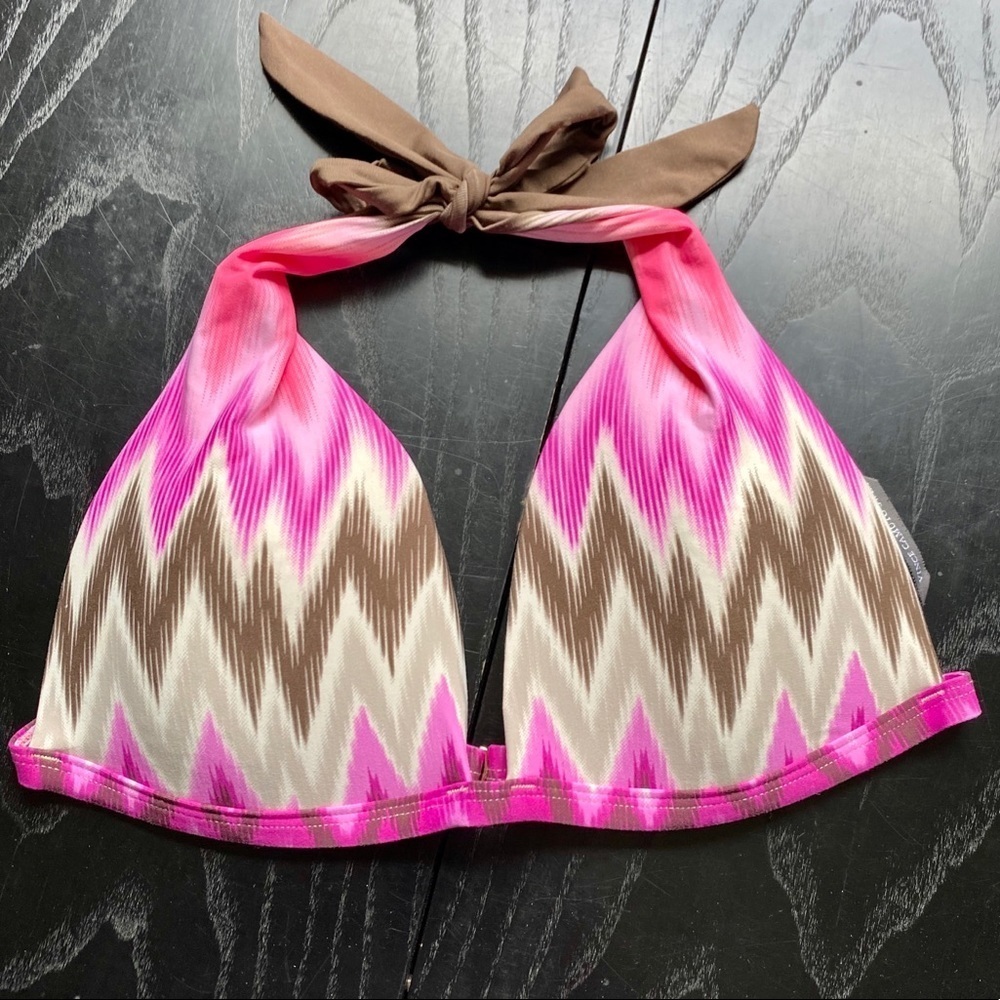 Vince Camuto Swim Halter State Pink Bikini Top, M